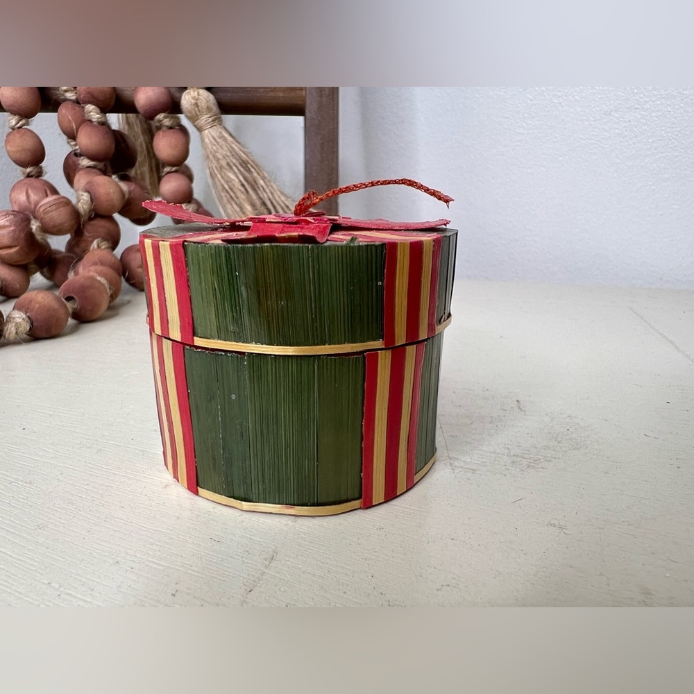 Pier 1 Bamboo Christmas Present Ornament